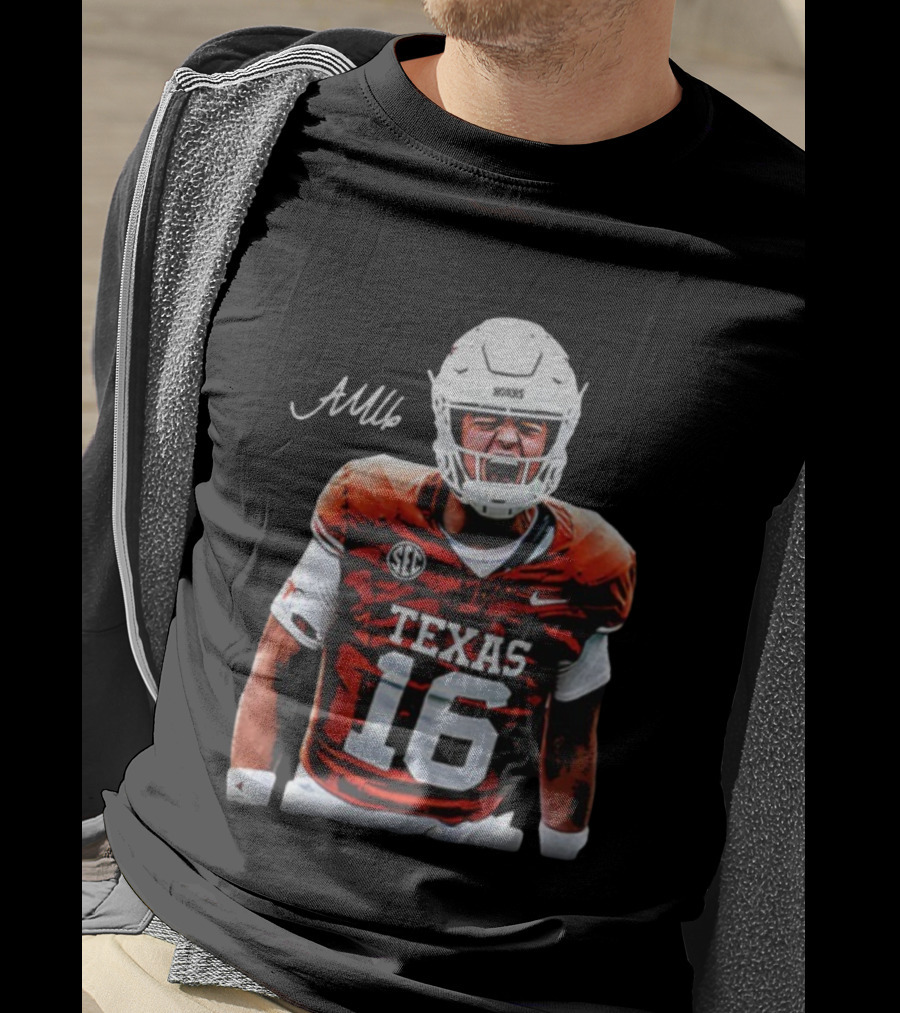 Texas Longhorns Football Arch Manning SEC Shout 16 Signature T-Shirt
