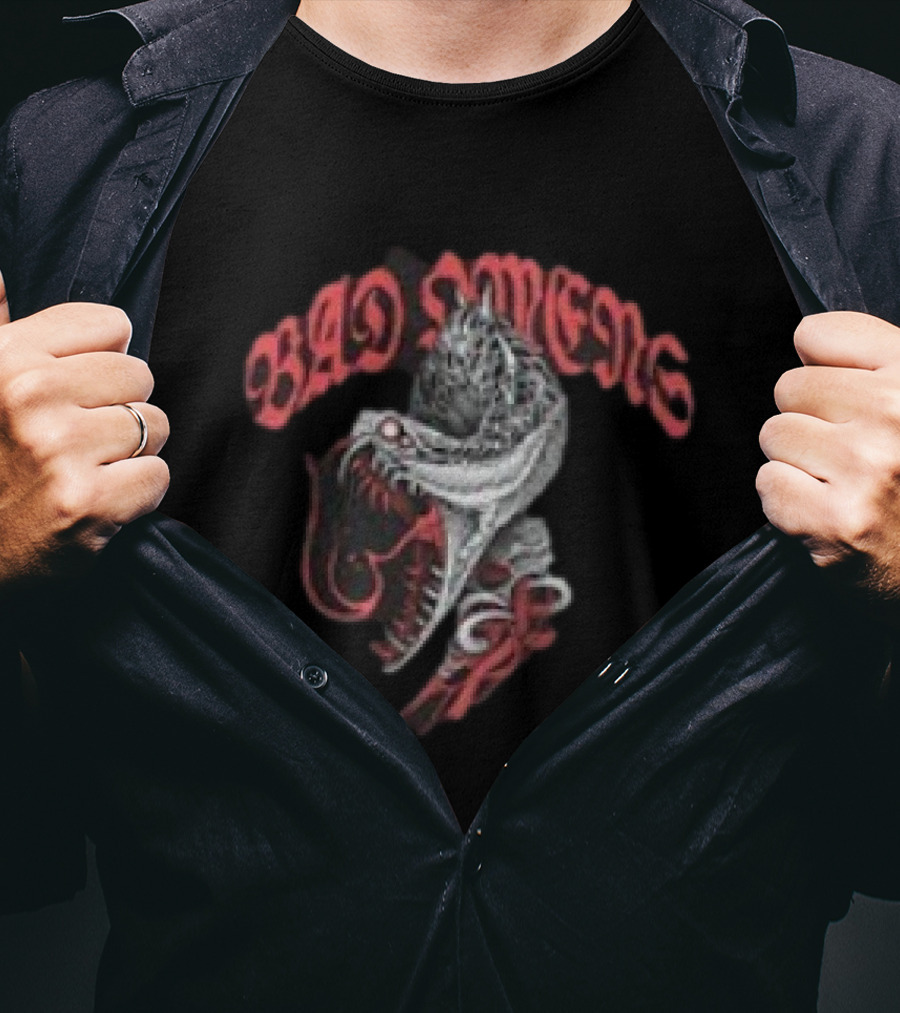 Bad Omens Serpent Tongue Snake Art Red Typography T-Shirt