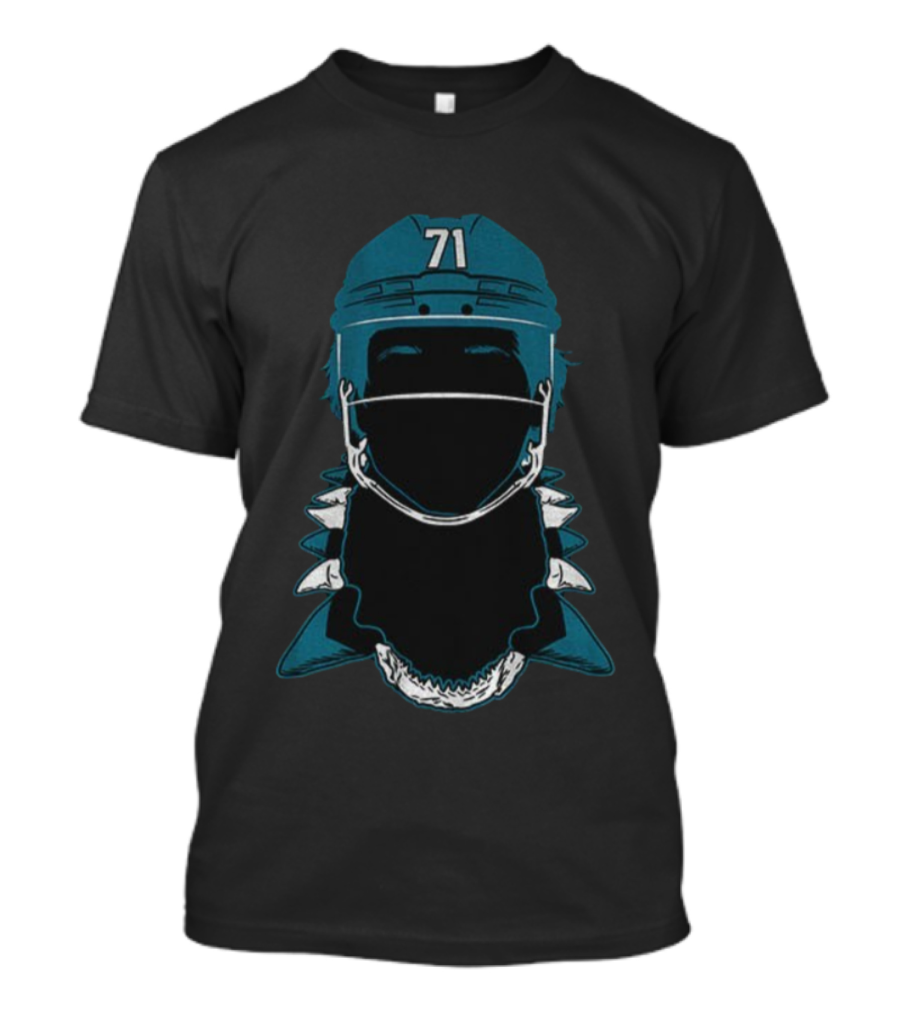San Jose Sharks Macklin Celebrini 71 Helmet Tooth Necklace NHL T-Shirt