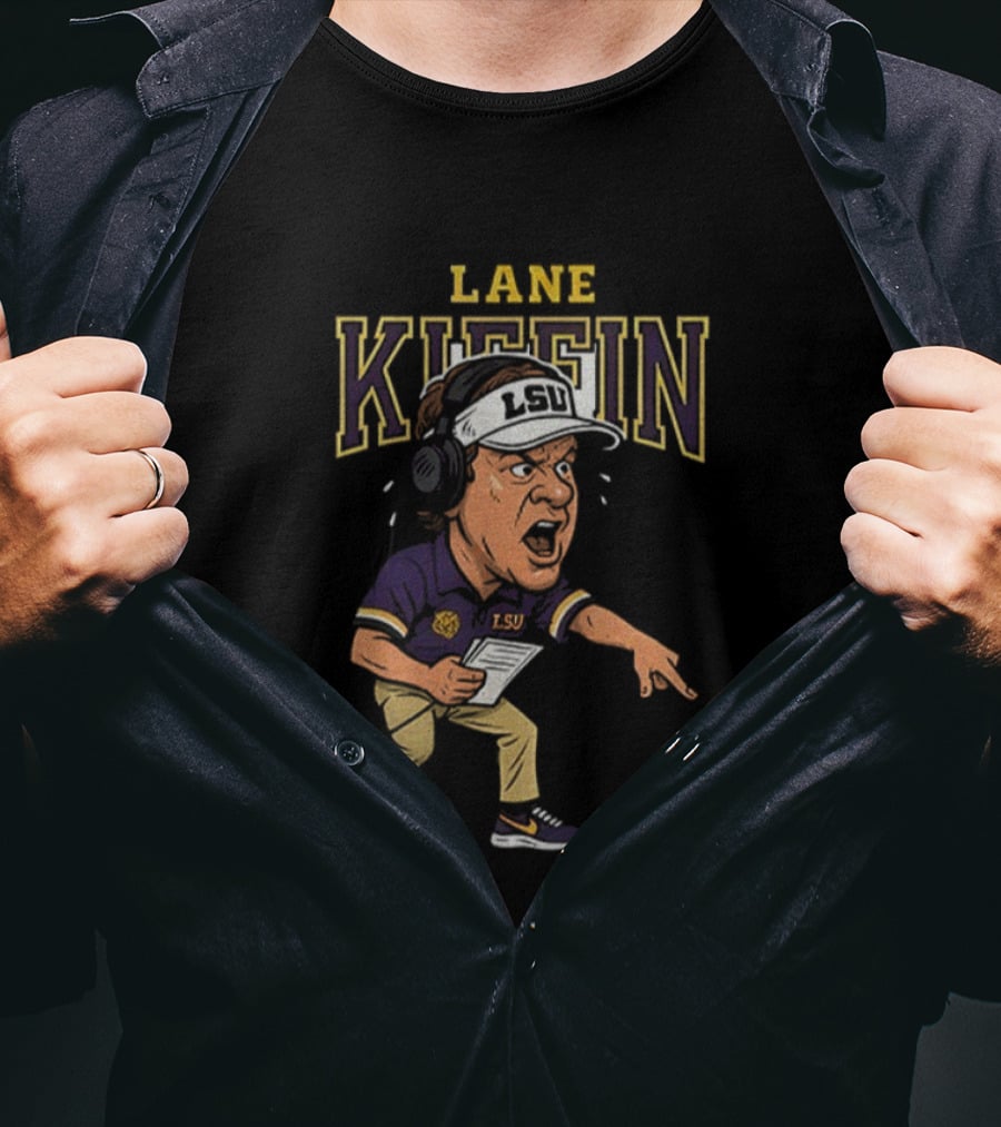 Lane Kiffin Cartoon LSU Tigers Football 2025 T-Shirt