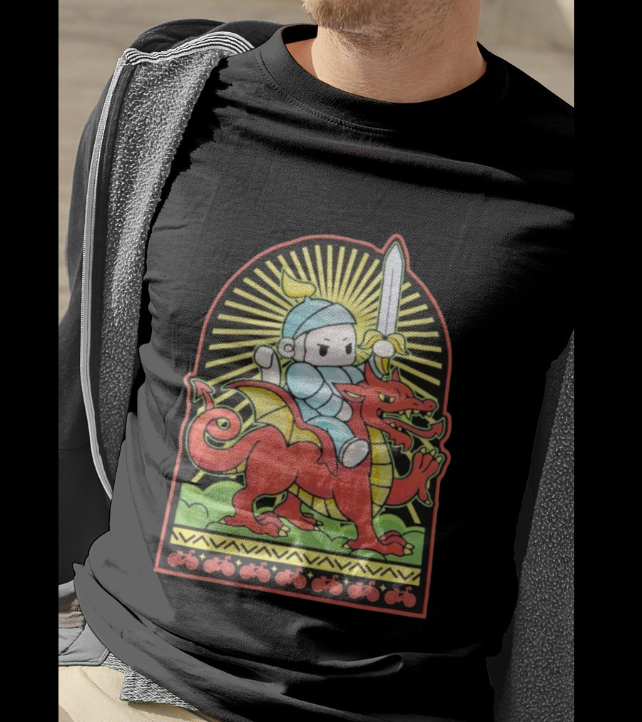 Cdawgva Knight Of Cymru Riding Welsh Dragon With Sword T-Shirt