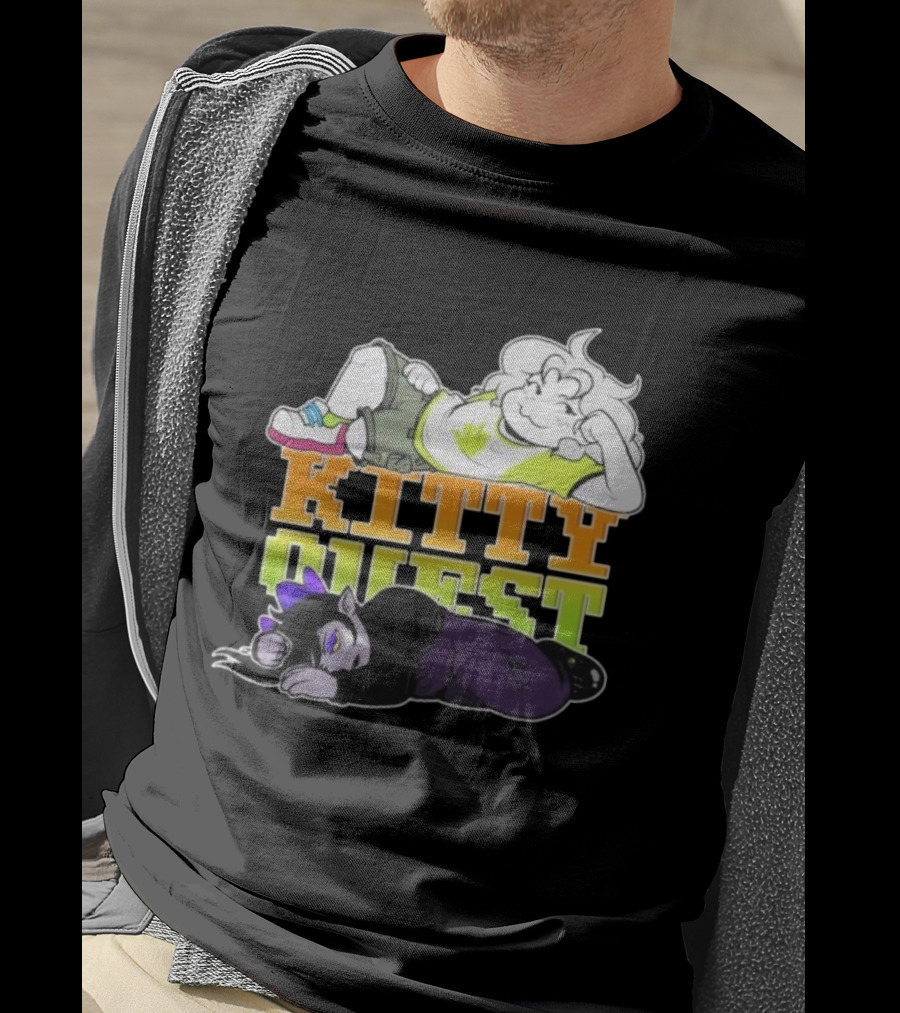 Kitty Quest Playful Characters Relaxing Fun Theme T-Shirt