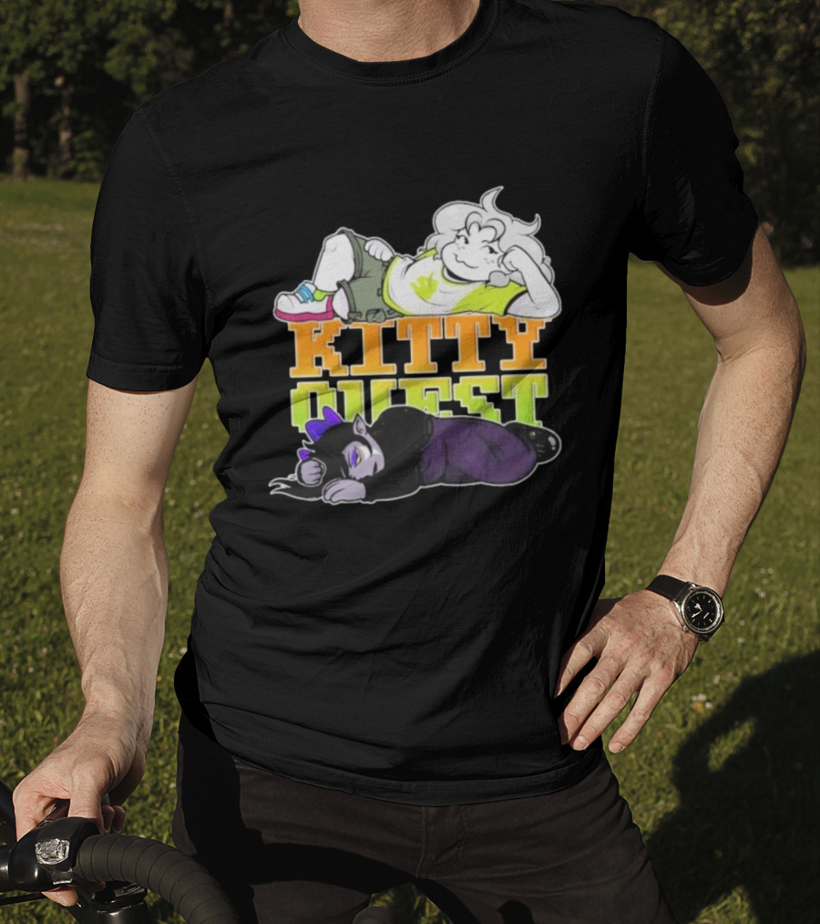 Kitty Quest Playful Characters Relaxing Fun Theme T-Shirt