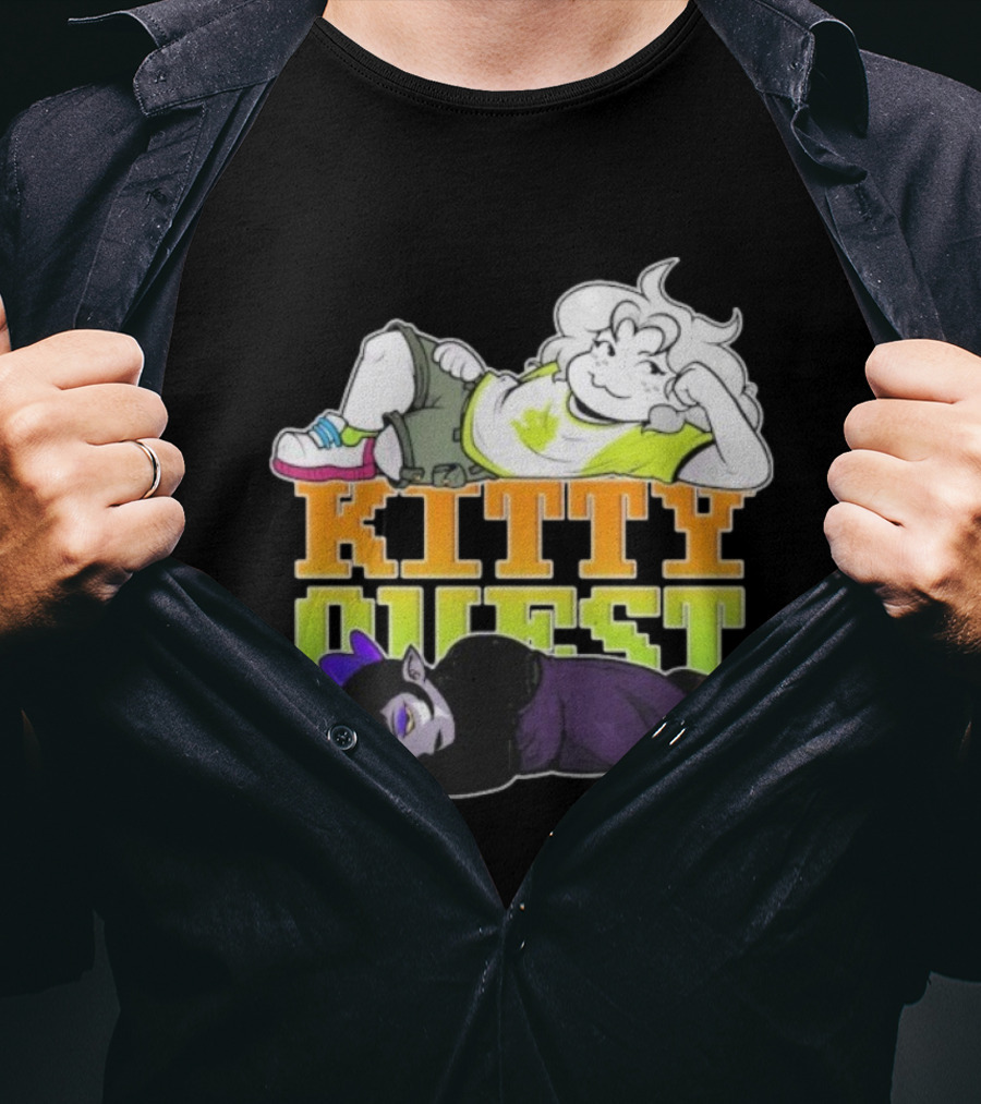 Kitty Quest Playful Characters Relaxing Fun Theme T-Shirt