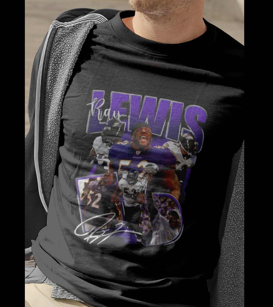Ray Lewis Baltimore Ravens NFL Football Vintage 52 T-Shirt