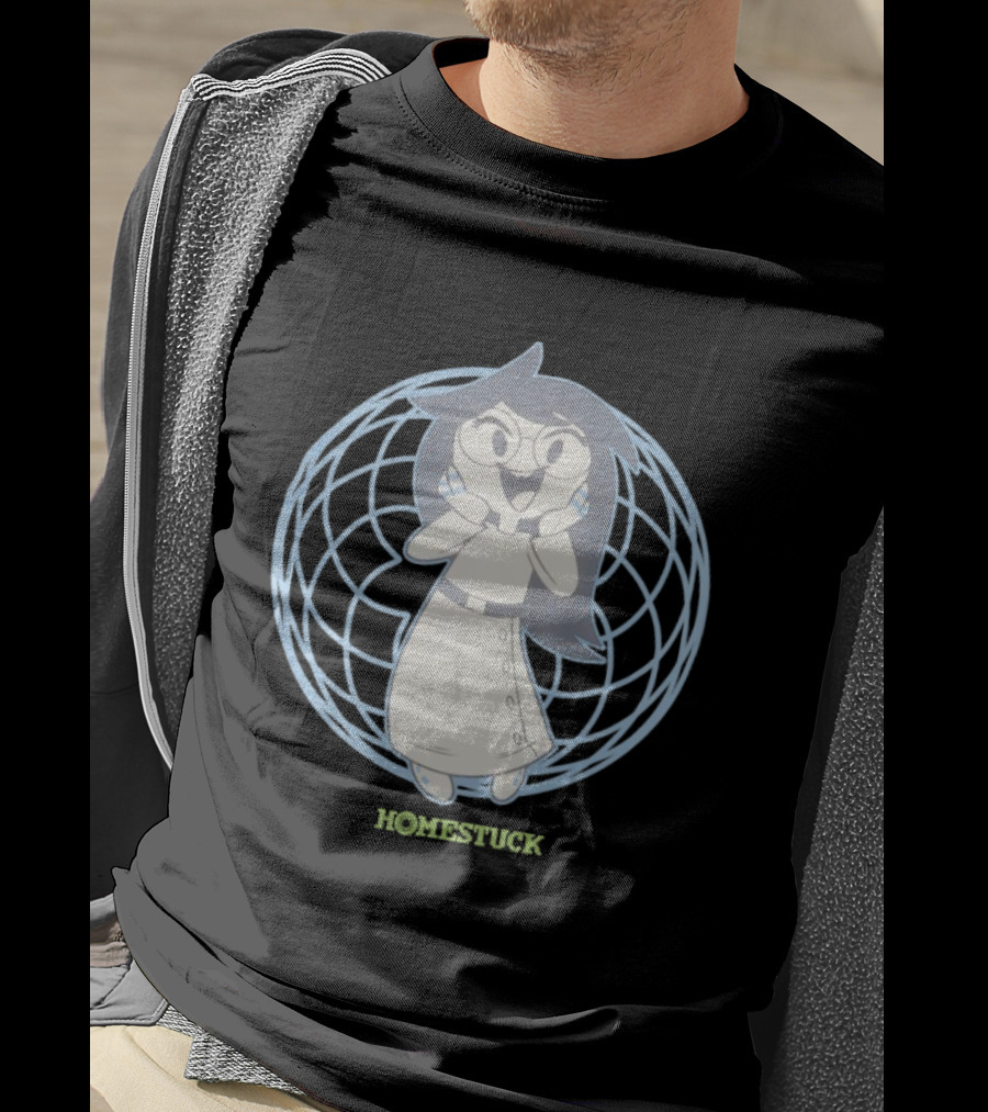 Homestuck Jade Harley With Glasses Inside Blue Grid Circle T-Shirt