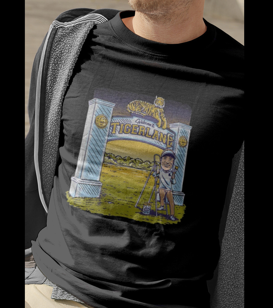 Welcome To Tigerland Lane Kiffin LSU Tigers Football 2025 Stadium Entrance Archway Artwork T-Shirt