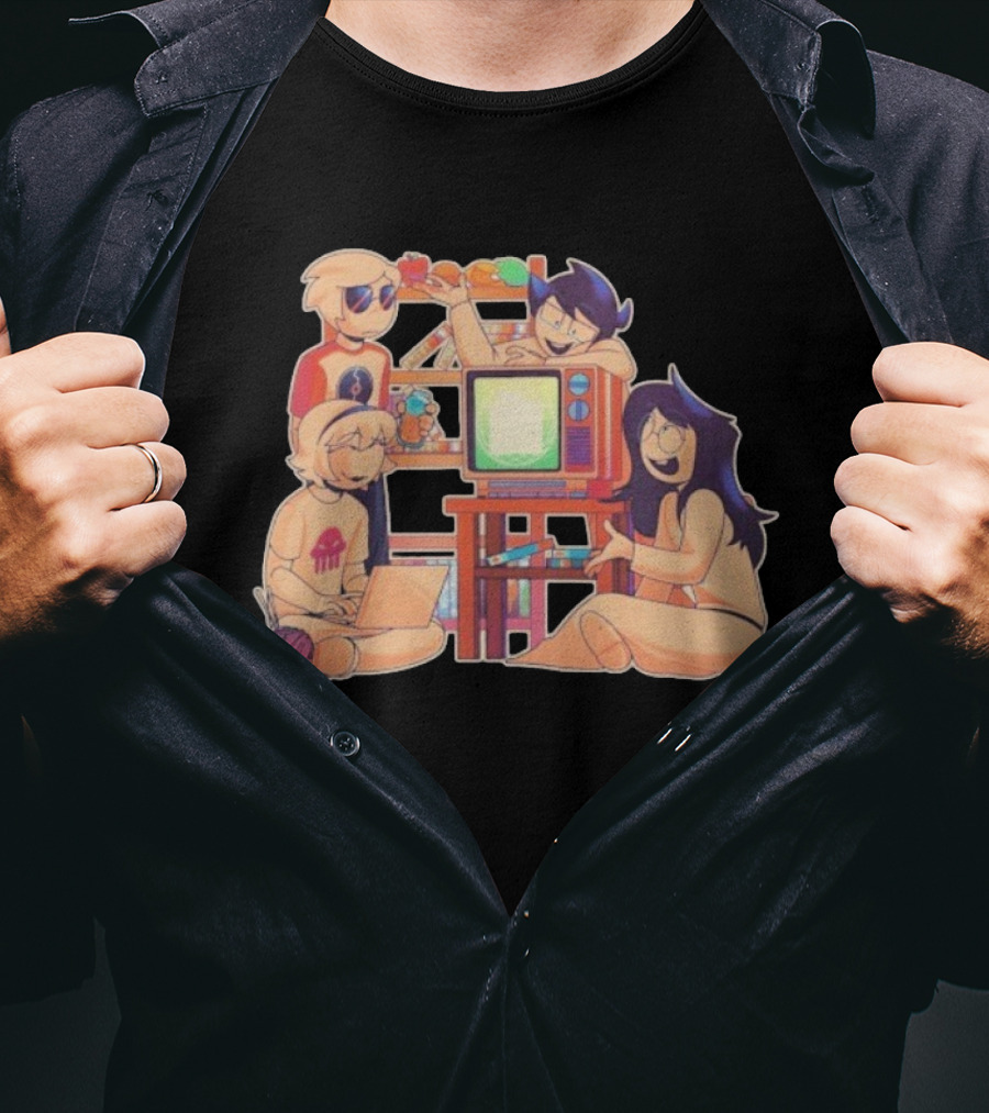 VHS Dubs AV Club Project Retro TV Anime Characters T-Shirt