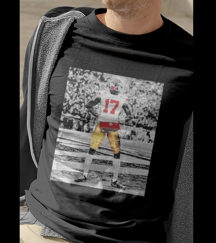 Ohio State Buckeyes Carnell Tate Number 17 Football Action T-Shirt