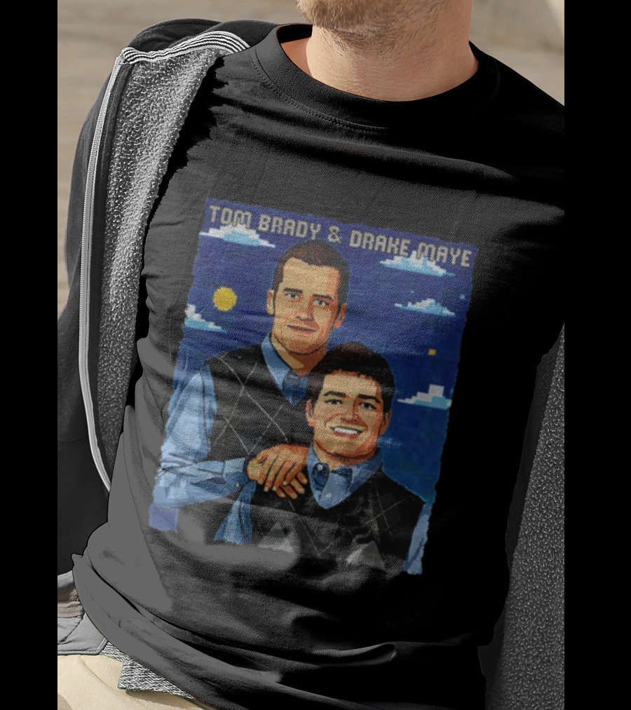 Tom Brady And Drake Maye Stepbrothers Vintage New England Patriots NFL 2025 T-Shirt