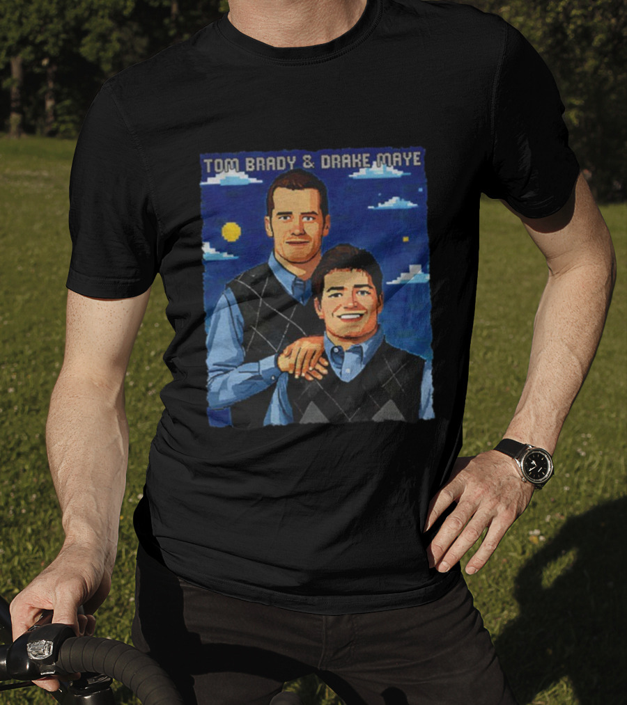Tom Brady And Drake Maye Stepbrothers Vintage New England Patriots NFL 2025 T-Shirt