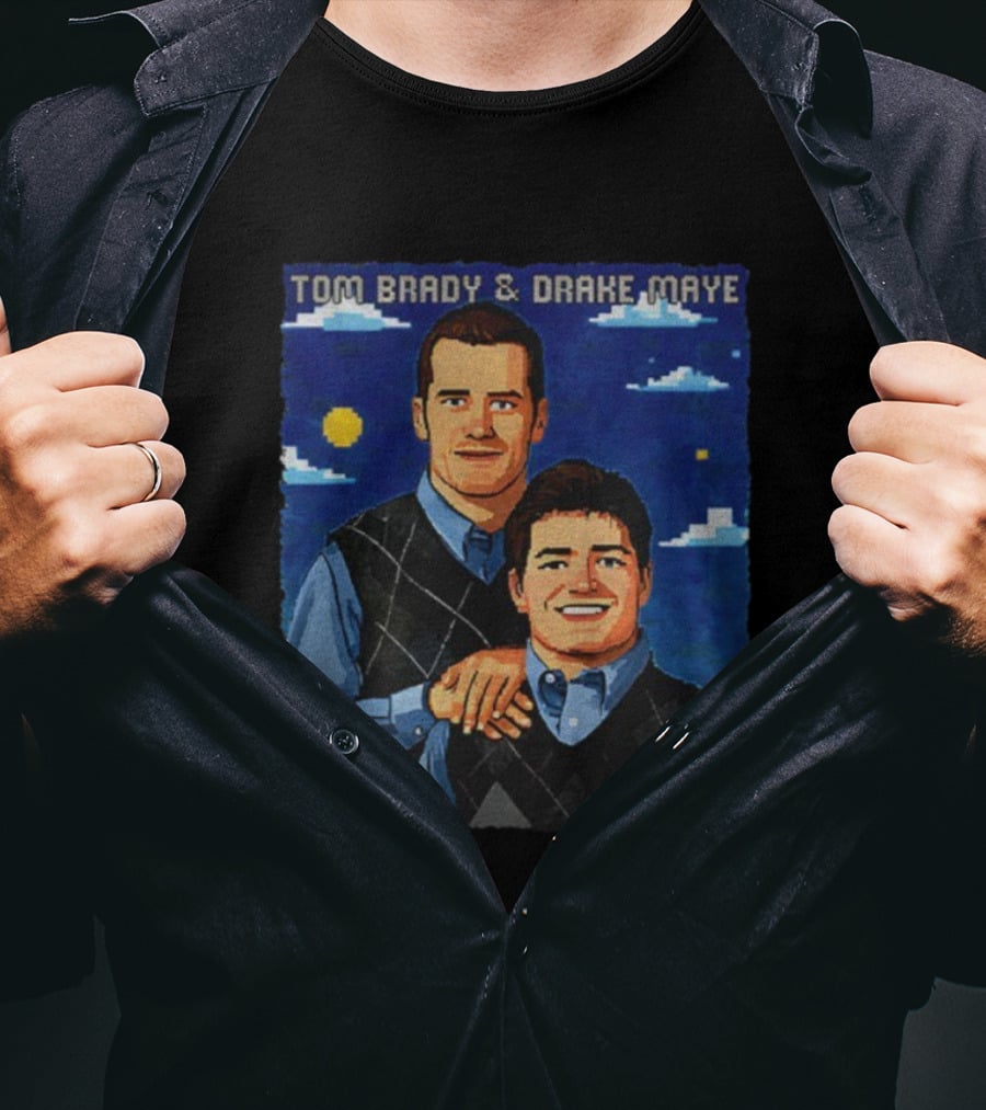 Tom Brady And Drake Maye Stepbrothers Vintage New England Patriots NFL 2025 T-Shirt