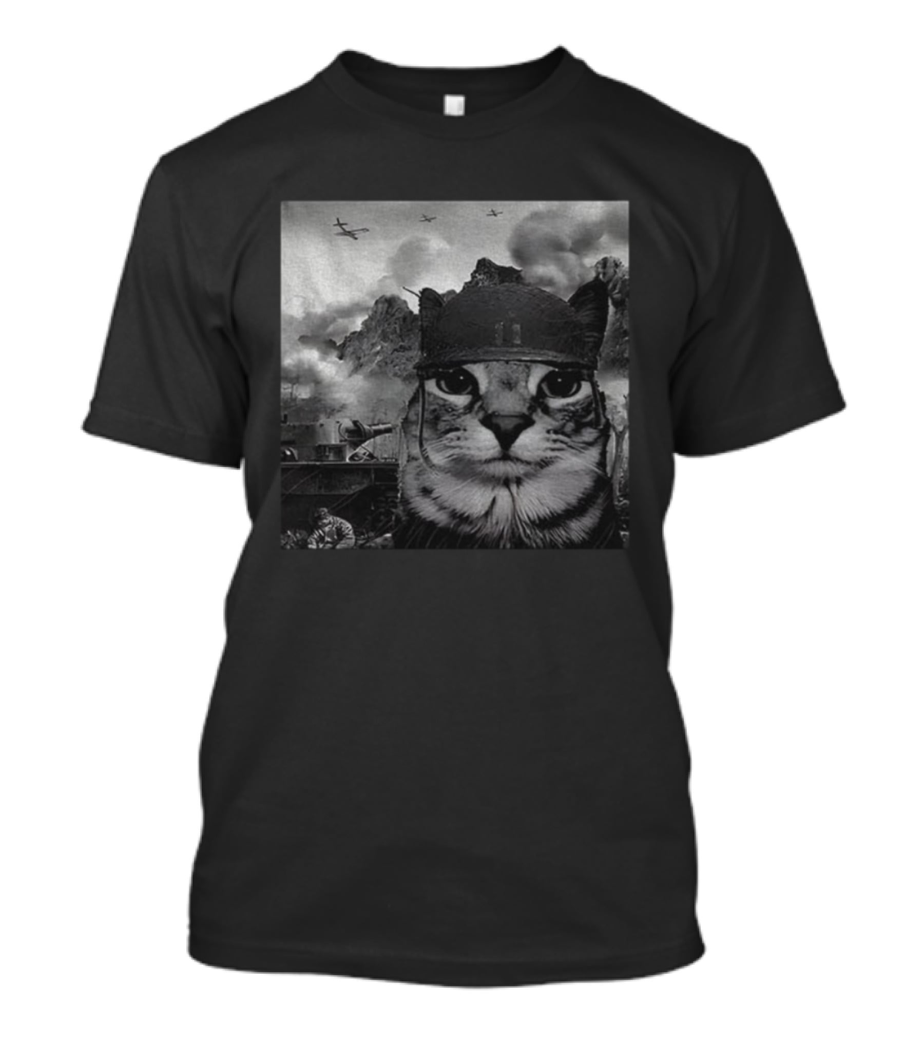 War Cat Kitten Soldier Military Battlefield Meme T-Shirt