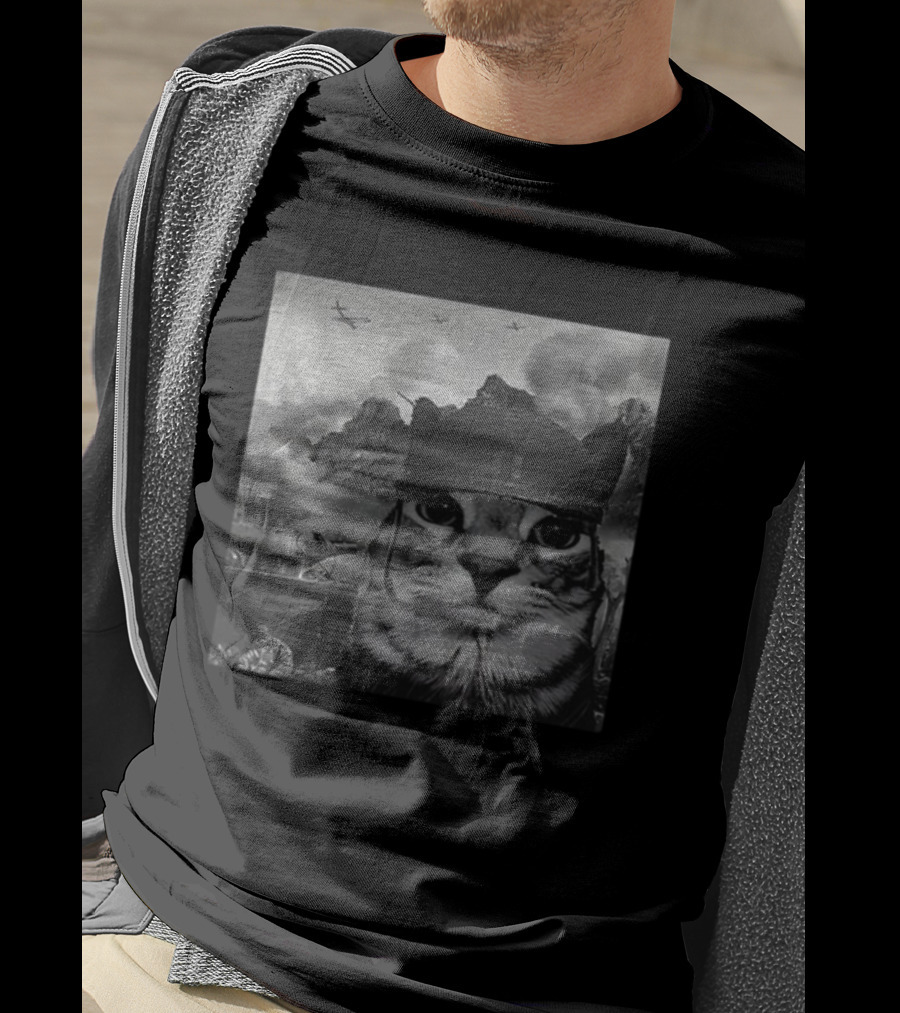 War Cat Kitten Soldier Military Battlefield Meme T-Shirt