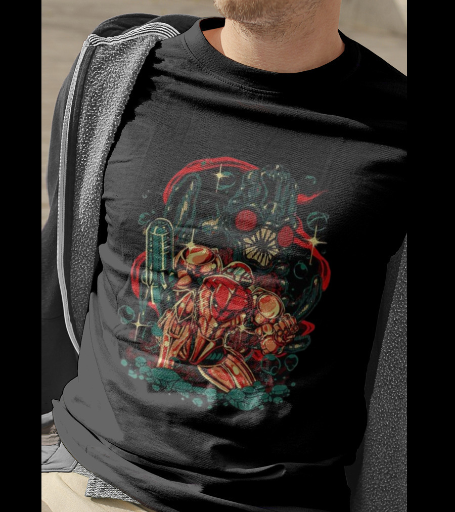 Samus Aran Vs Mother Brain Metroid In The Depths Adventure Showdown T-Shirt