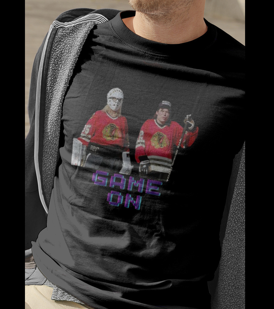 Wayne's World Game On 90s Movie Street Hockey Chicago Blackhawks T-Shirt