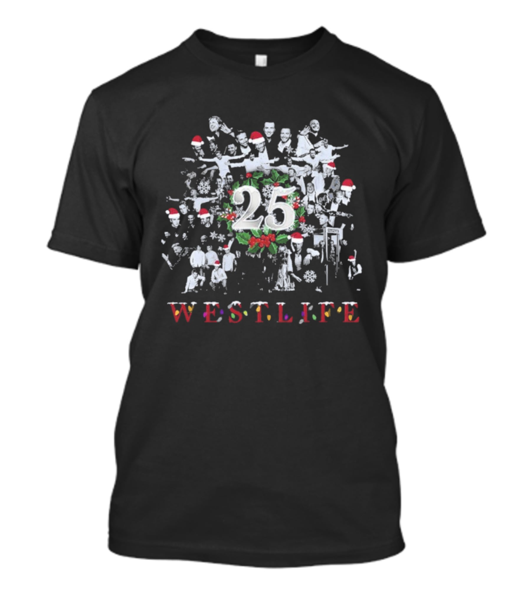 Westlife 25 Ultimate Christmas Celebration With Santa Hats T-Shirt