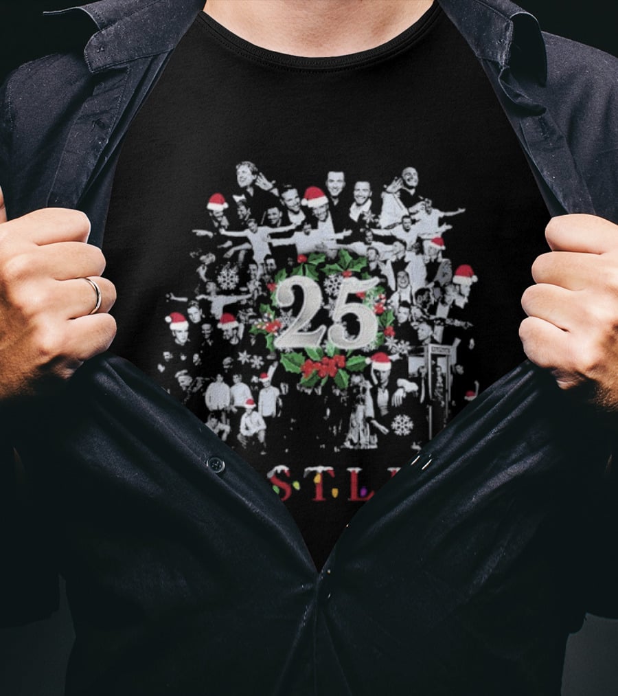 Westlife 25 Ultimate Christmas Celebration With Santa Hats T-Shirt