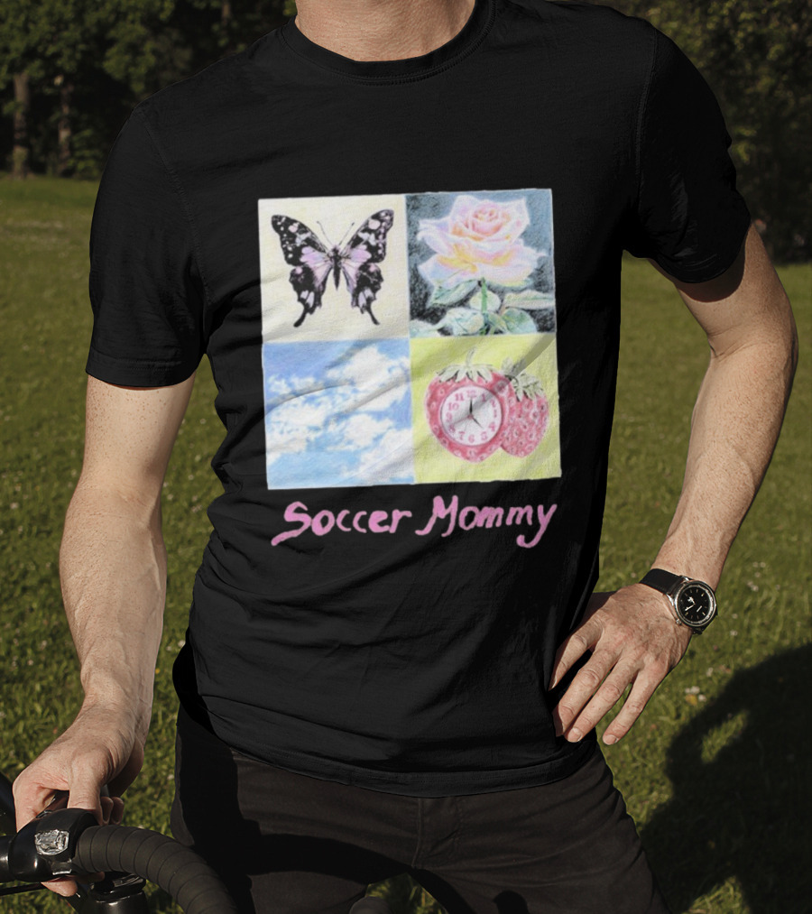 Soccer Mommy Butterfly Rose Sky Strawberry T-Shirt