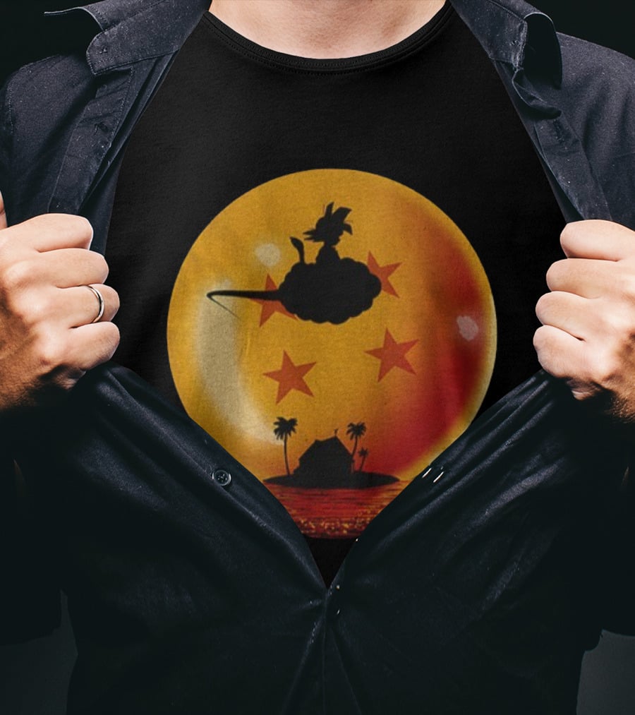 Son Goku Flying Nimbus Kame House Dragon Ball Z Manga Anime T-Shirt