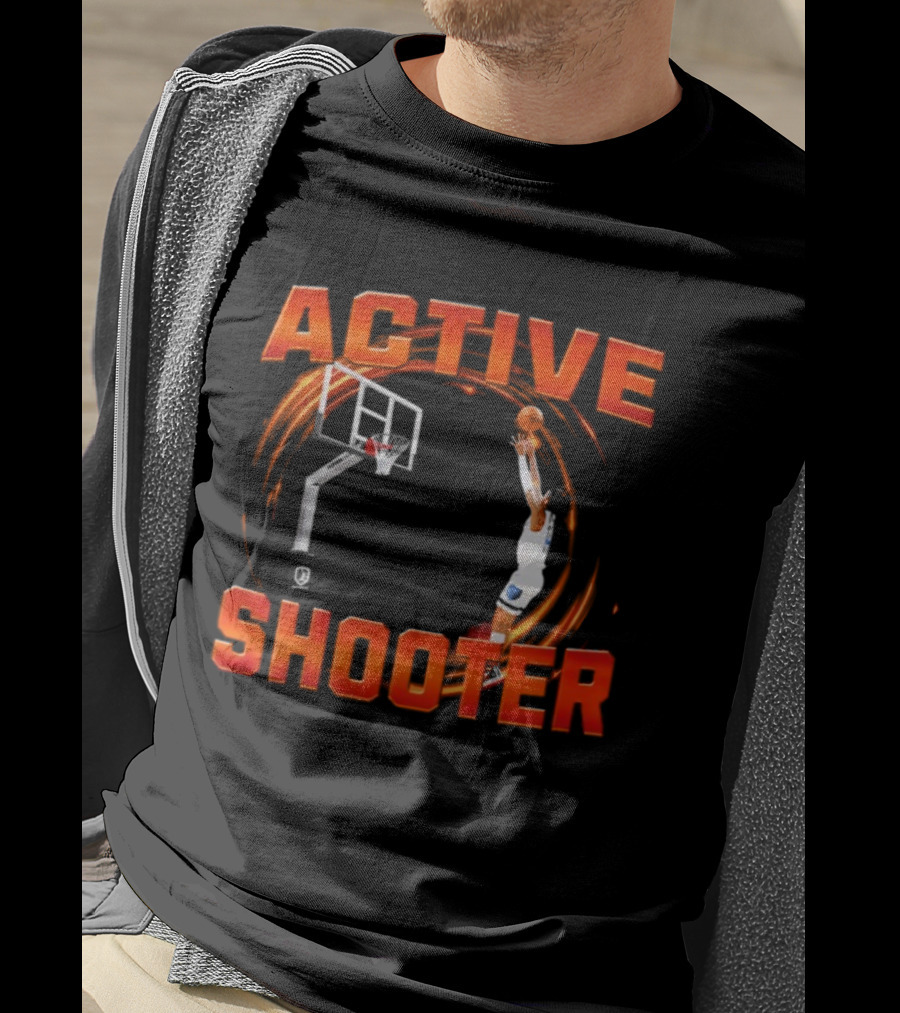 Active Shooter Basketball Dunk Motion Red Swirl T-Shirt