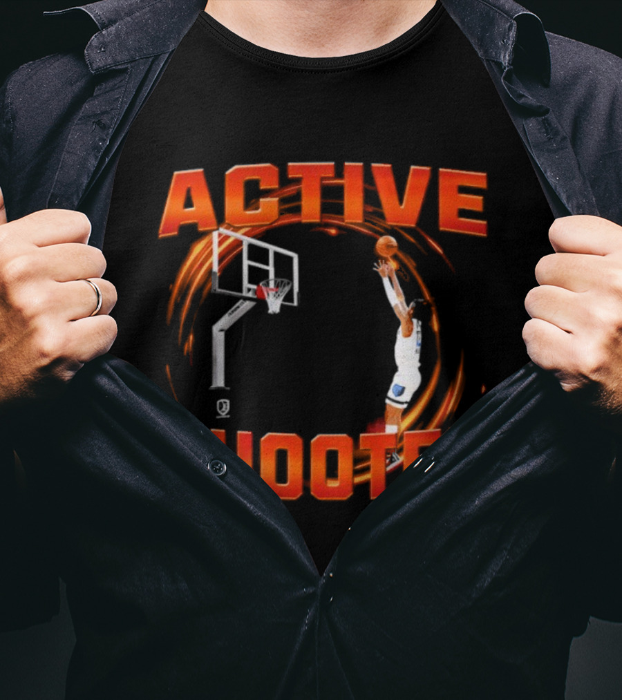 Active Shooter Basketball Dunk Motion Red Swirl T-Shirt