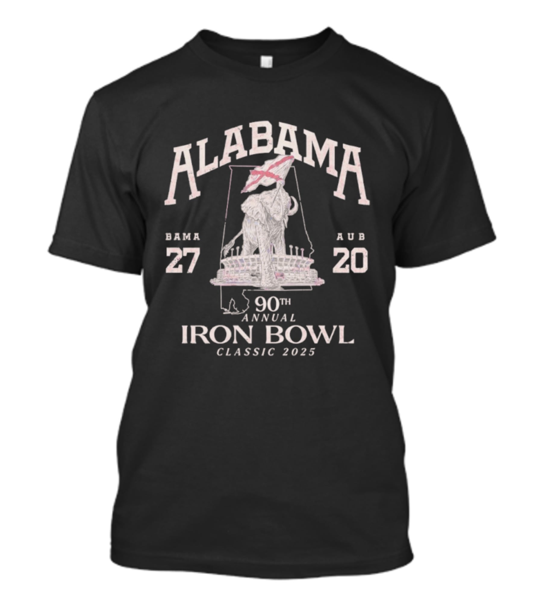 Alabama Crimson Tide 90th Annual Iron Bowl Classic 2025 Bama 27 Aub 20 T-Shirt