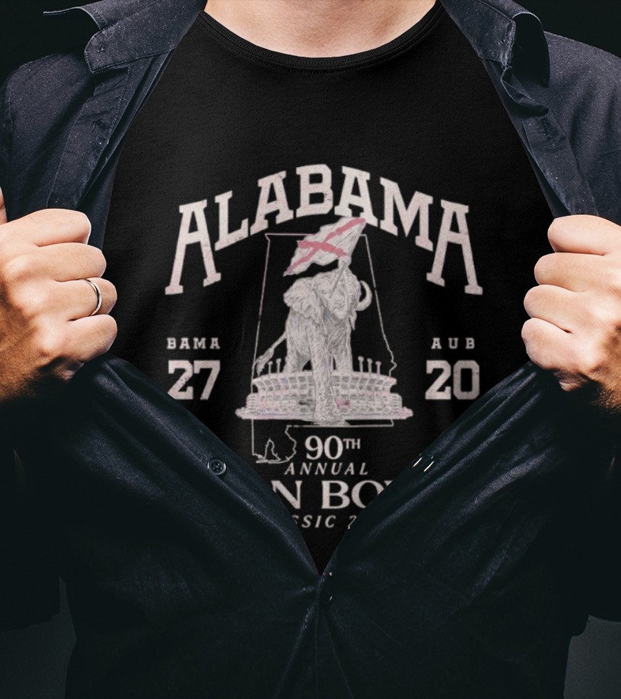 Alabama Crimson Tide 90th Annual Iron Bowl Classic 2025 Bama 27 Aub 20 T-Shirt