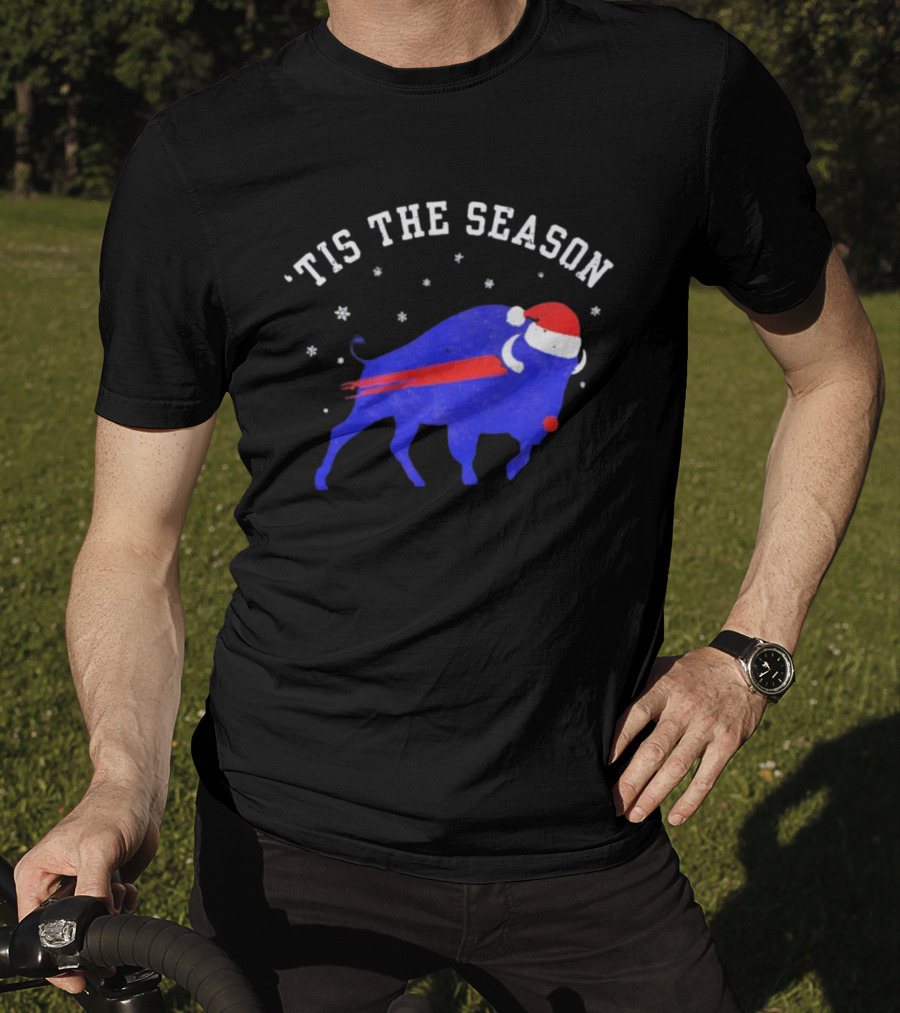 Buffalo Football Holiday 'Tis The Season Santa Theme T-Shirt