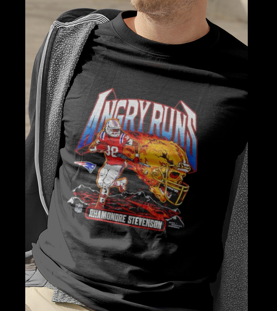 Angry Runs Rhamondre Stevenson 2025 New England Patriots NFL Winner T-Shirt