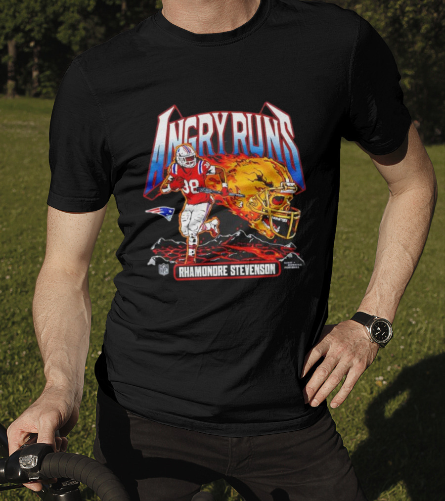 Angry Runs Rhamondre Stevenson 2025 New England Patriots NFL Winner T-Shirt