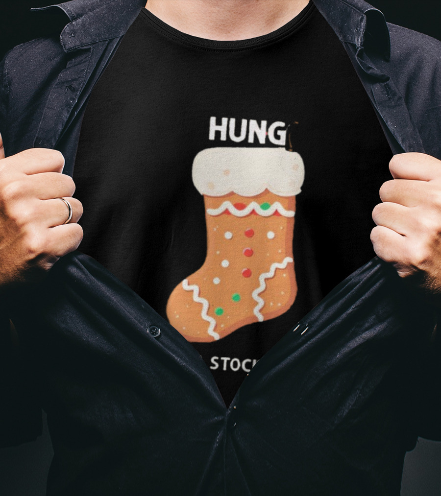 Hung Like A Stocking Gingerbread Christmas T-Shirt