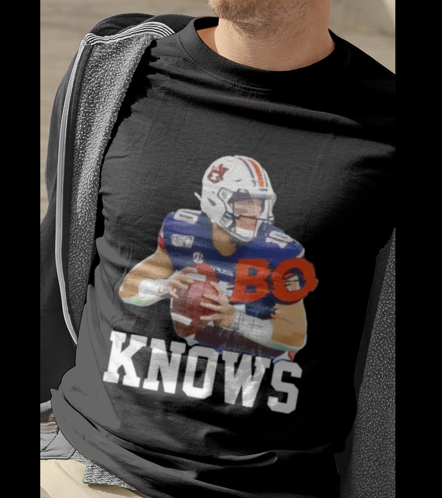 Bo Knows Bo Nix College Football Fan Auburn Tigers Parody T-Shirt