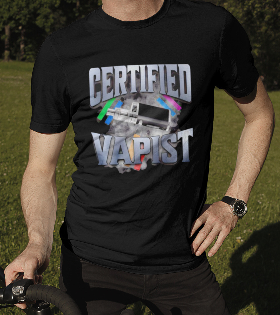 Certified Vapist Vape Cloud With Colorful Devices T-Shirt