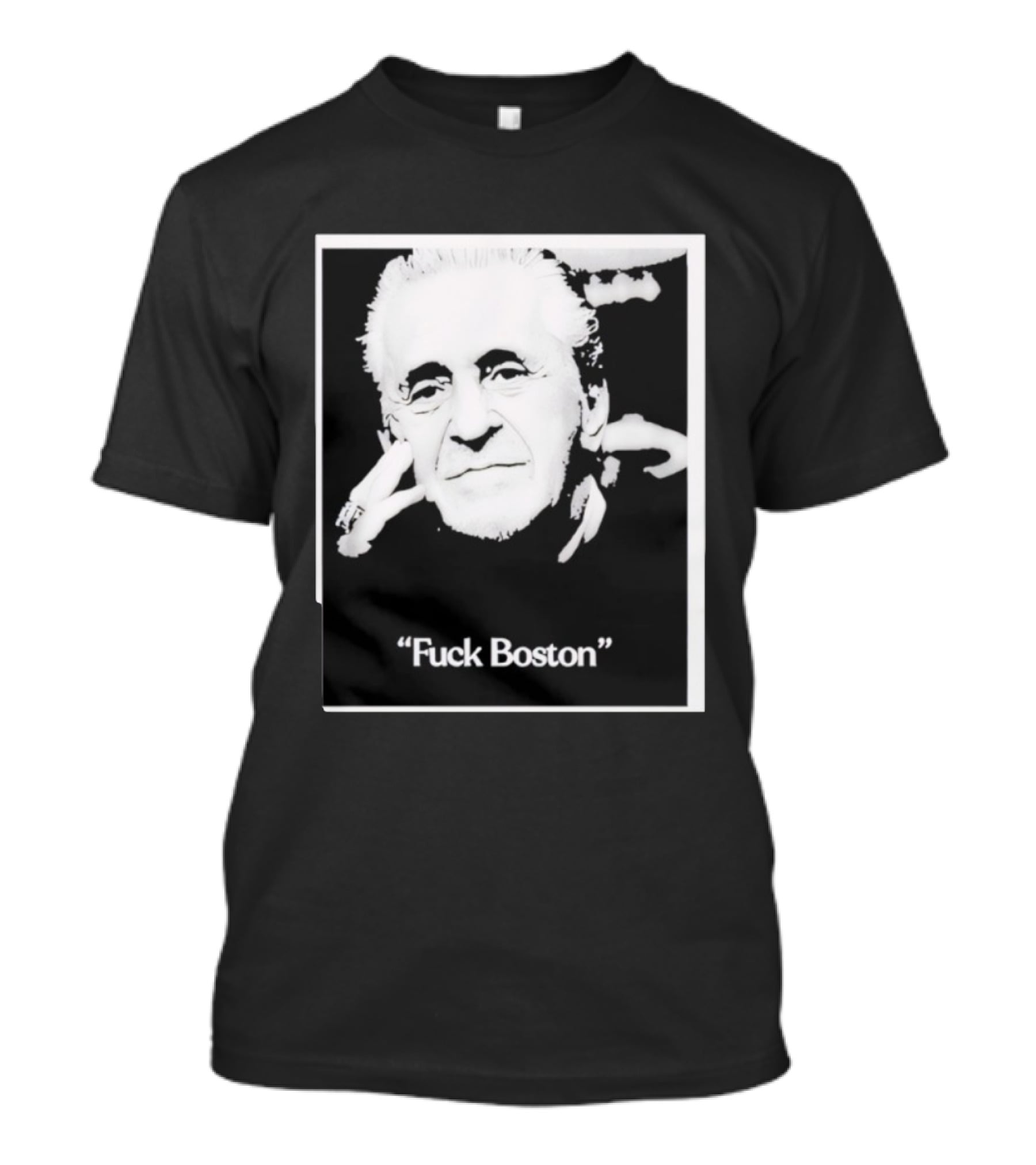 Pat Riley Portrait With 'Fuck Boston' Text T-Shirt