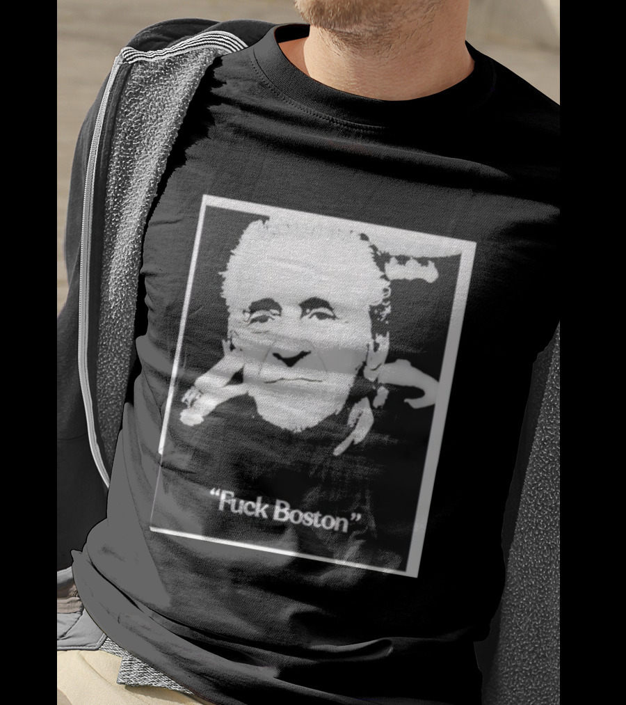 Pat Riley Portrait With 'Fuck Boston' Text T-Shirt