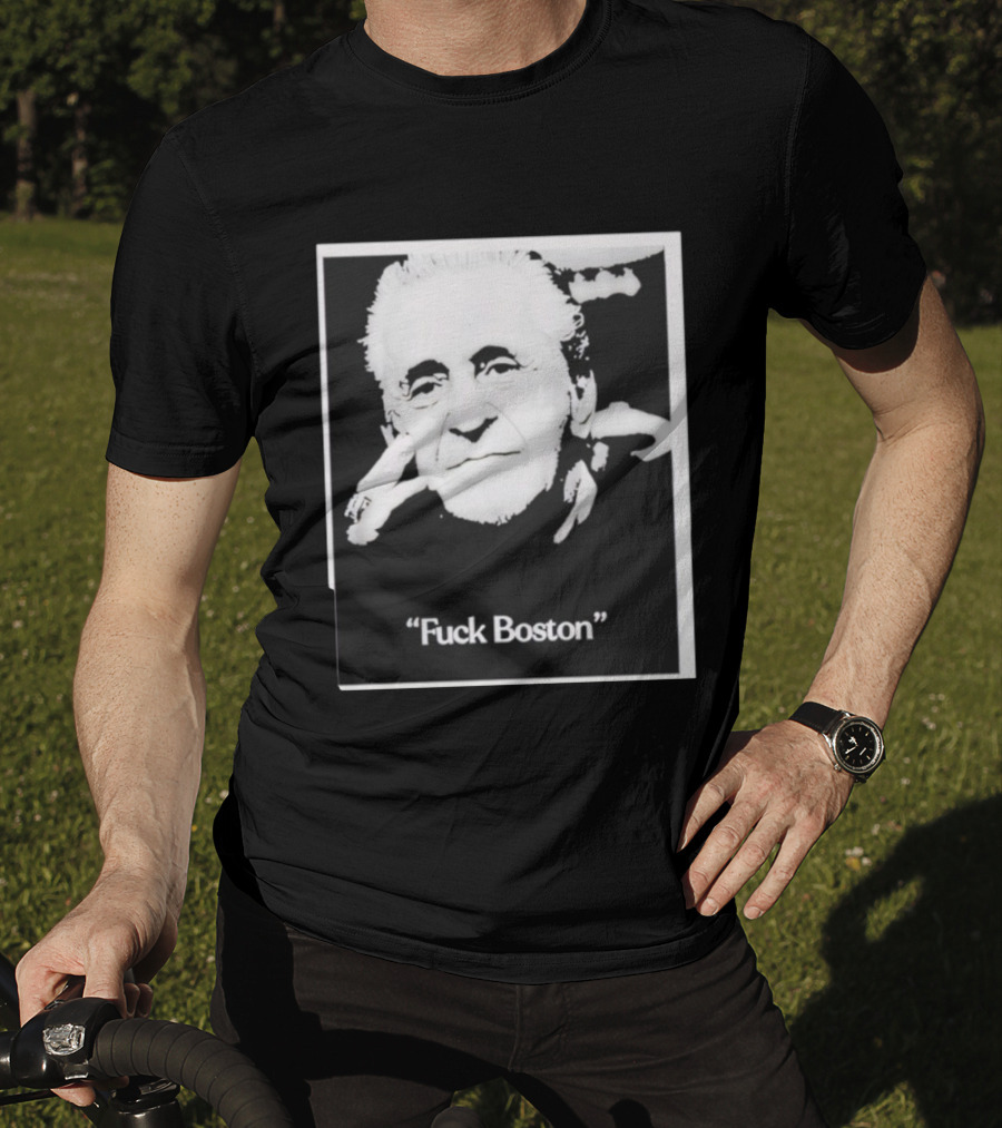 Pat Riley Portrait With 'Fuck Boston' Text T-Shirt