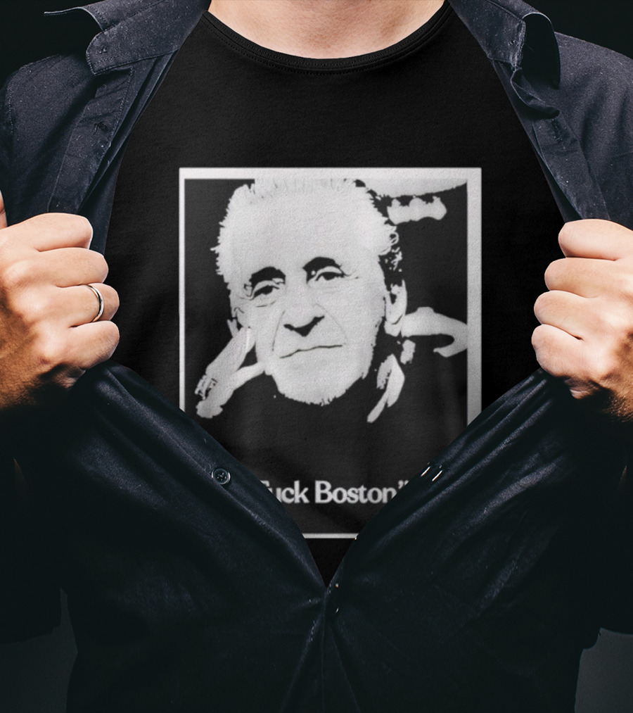Pat Riley Portrait With 'Fuck Boston' Text T-Shirt