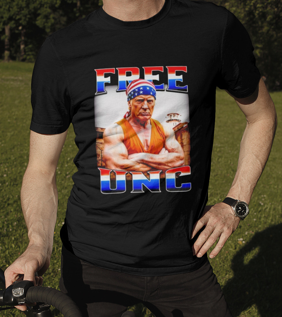 FREE UNC Donald Trump Patriotic Bandana Prison Parody T-Shirt