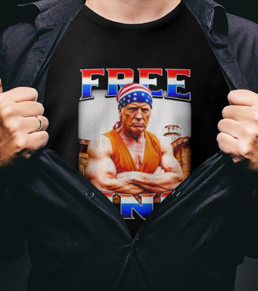 FREE UNC Donald Trump Patriotic Bandana Prison Parody T-Shirt