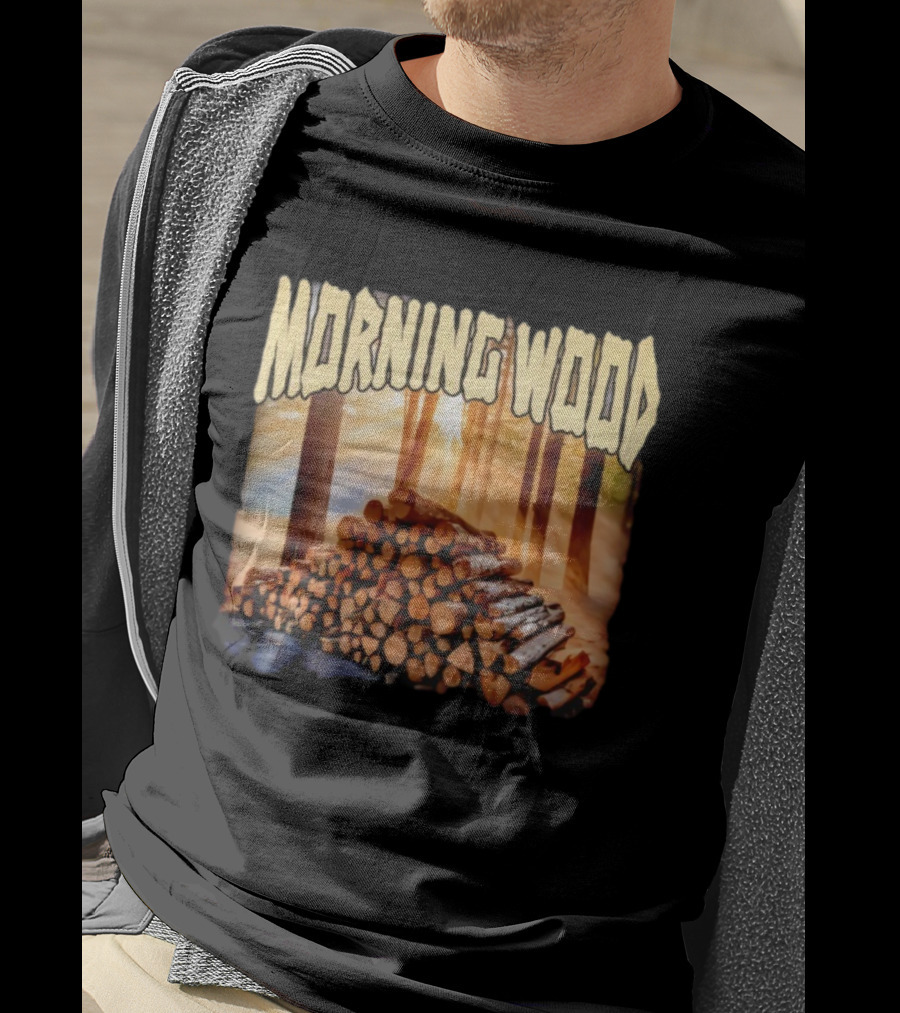 Morning Wood Lumber Stack Forest Sunrise T-Shirt