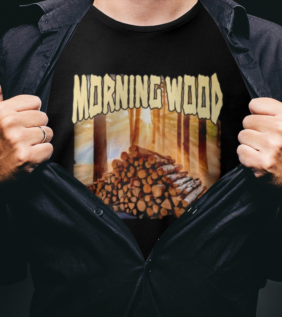 Morning Wood Lumber Stack Forest Sunrise T-Shirt