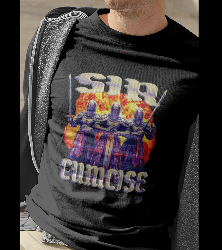 Sir Cumcise Knights Fire Background T-Shirt