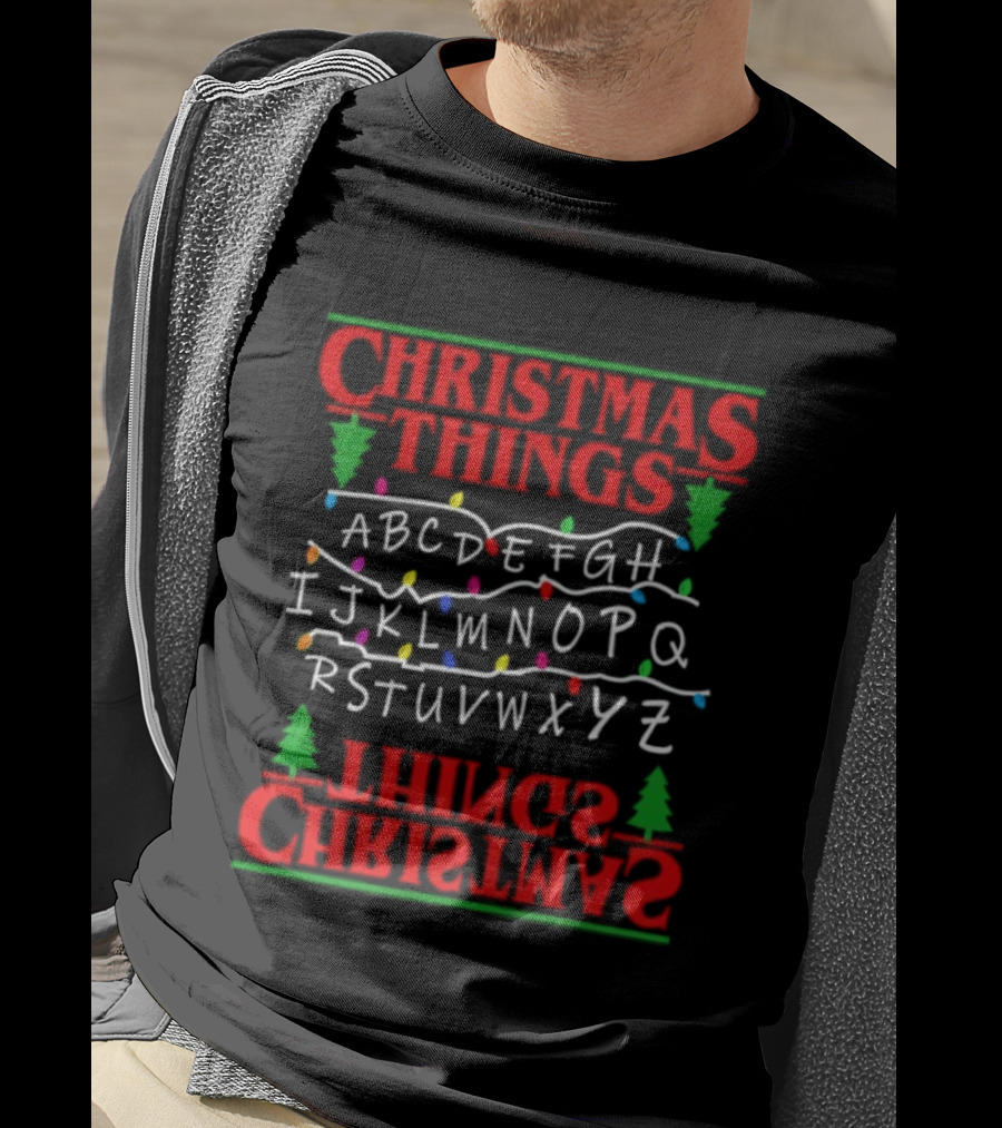 Christmas Things Alphabet ABC Lights Trees T-Shirt