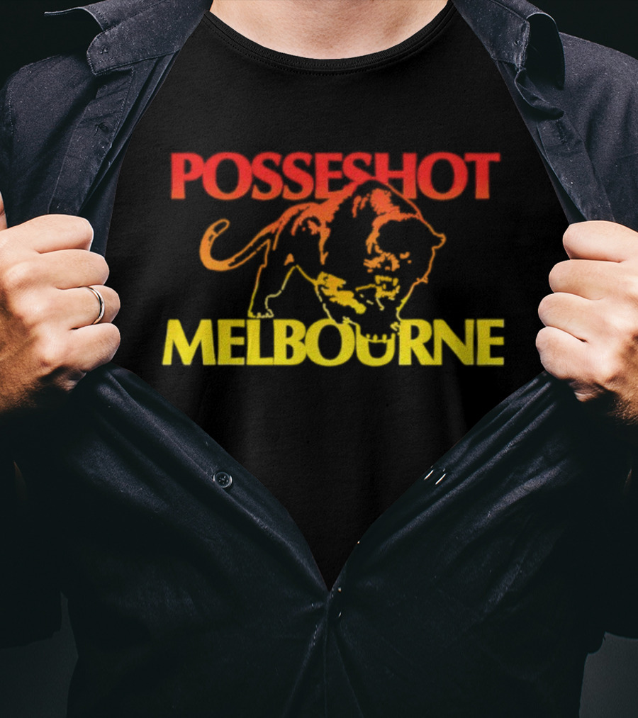Posseshot Melbourne Sunset Fade Lion Artwork T-Shirt