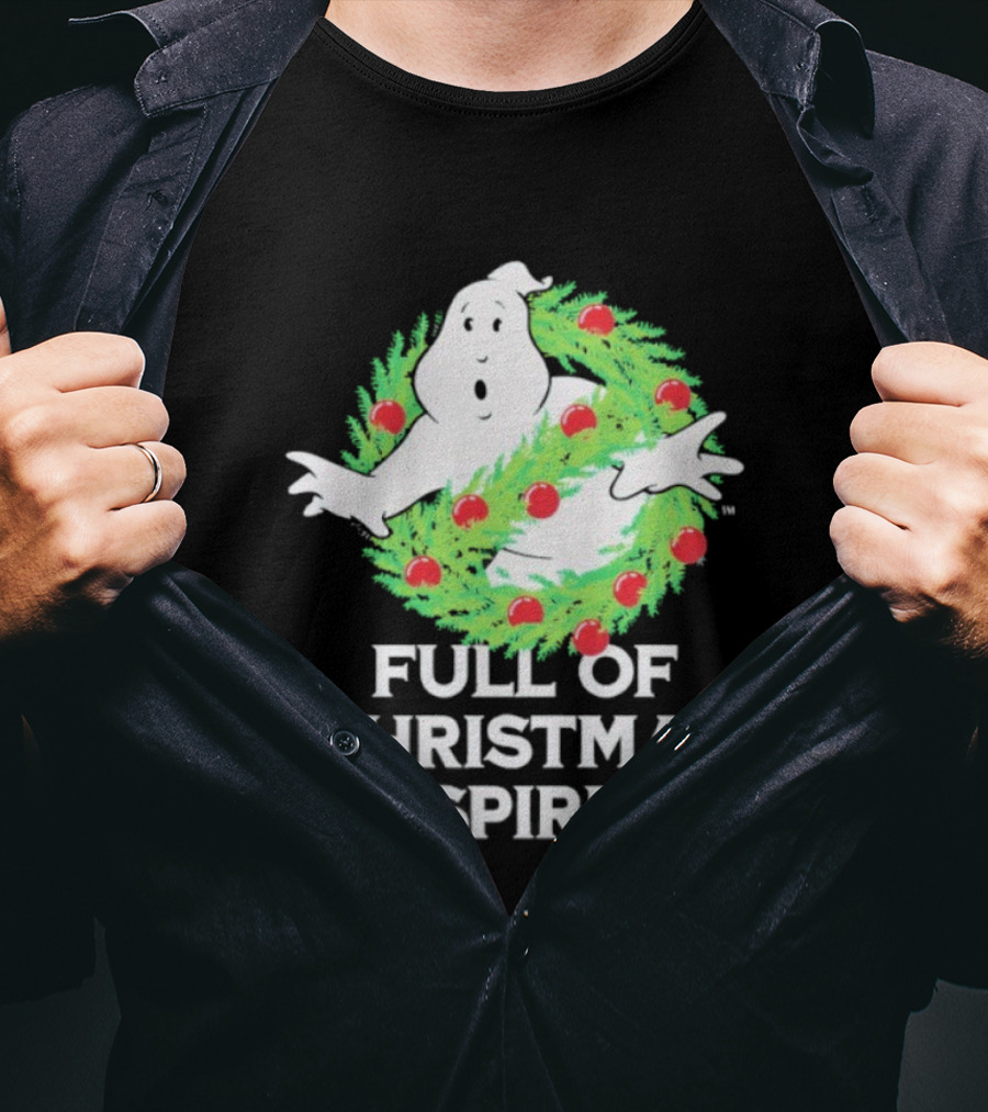 Ghostbusters Full Of Christmas Spirit Wreath T-Shirt