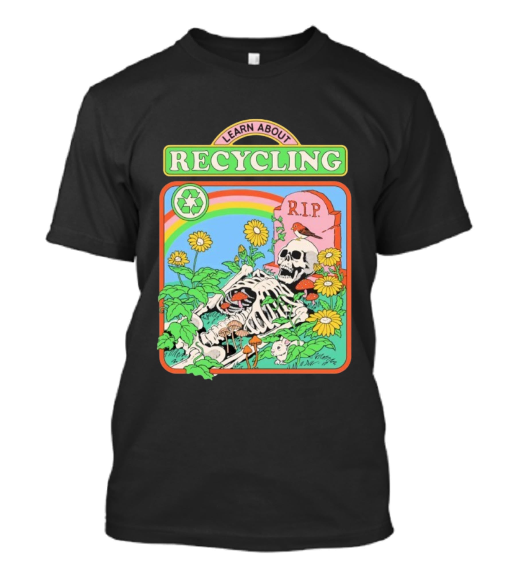 RIP Skeleton Learn About Recycling Eco-Friendly Awareness T-Shirt
