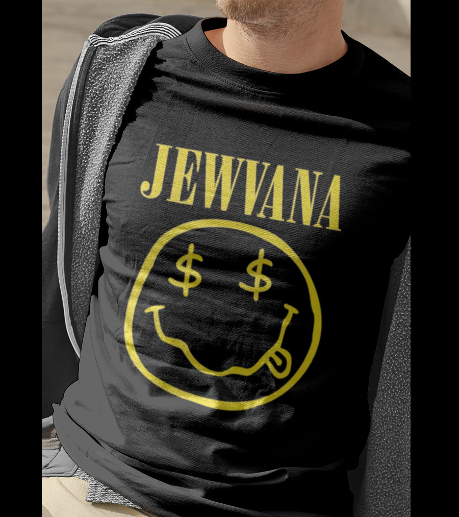 Jewvana Smiley Face Dollar Eyes Nirvana Parody T-Shirt