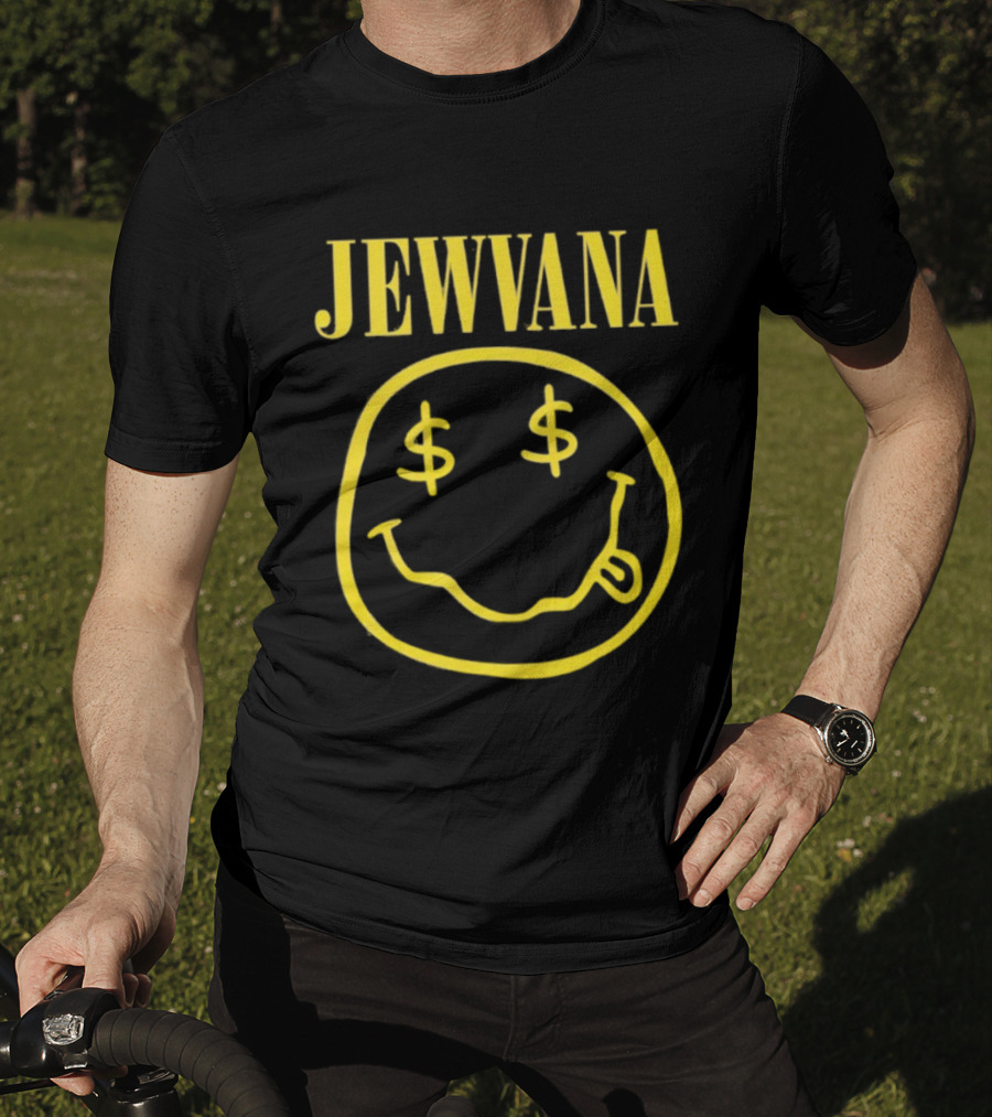 Jewvana Smiley Face Dollar Eyes Nirvana Parody T-Shirt