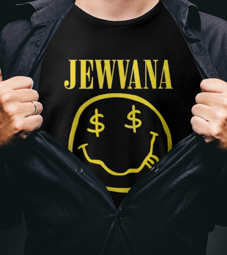Jewvana Smiley Face Dollar Eyes Nirvana Parody T-Shirt